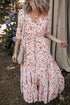 Bohemian V Neck Half Sleeve A Line Floral Dress