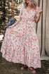Bohemian V Neck Half Sleeve A Line Floral Dress