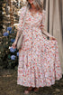 Bohemian V Neck Half Sleeve A Line Floral Dress