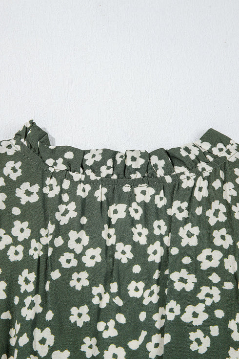 Bohemian V Neck Sleeveless A Line Tunic Floral Dress