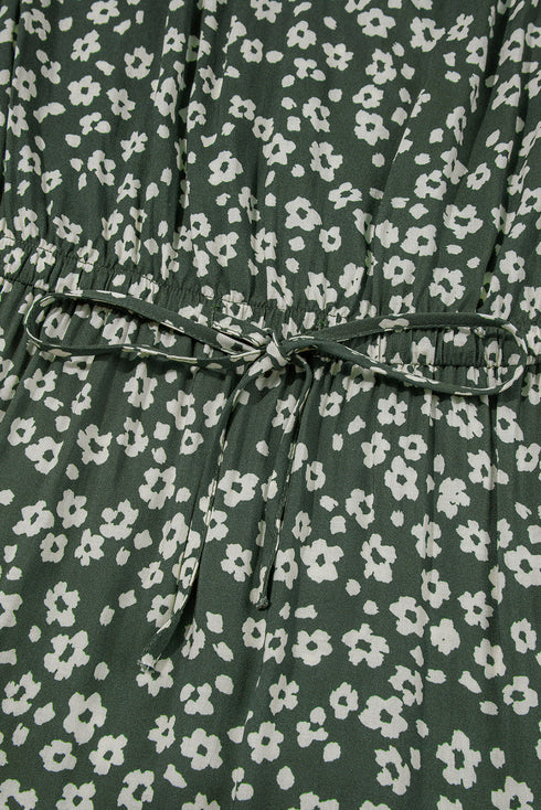Bohemian V Neck Sleeveless A Line Tunic Floral Dress