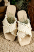 Bohemian Woven Crochet Tassel Cross Strap Flat Slippers