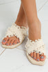 Bohemian Woven Crochet Tassel Cross Strap Flat Slippers
