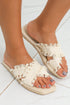 Bohemian Woven Crochet Tassel Cross Strap Flat Slippers