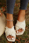 Bohemian Woven Crochet Tassel Cross Strap Flat Slippers