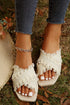 Bohemian Woven Crochet Tassel Cross Strap Flat Slippers