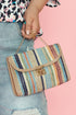 Bohemian Woven Grass Striped Flap Shoulder Bag