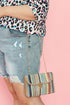 Bohemian Woven Grass Striped Flap Shoulder Bag