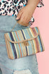 Bohemian Woven Grass Striped Flap Shoulder Bag