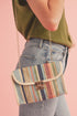 Bohemian Woven Grass Striped Flap Shoulder Bag