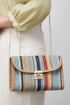 Bohemian Woven Grass Striped Flap Shoulder Bag