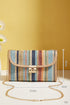 Bohemian Woven Grass Striped Flap Shoulder Bag