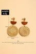 Bohemian Woven Grass Texture Disc Drop Earrings