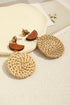 Bohemian Woven Grass Texture Disc Drop Earrings
