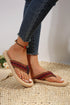 Bohemian Woven Strap Aztec Print Flat Slippers