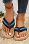 Bohemian Woven Strap Aztec Print Flat Slippers