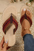 Bohemian Woven Strap Aztec Print Flat Slippers