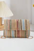 Bohemian Woven Straw Chain Strap Flap Shoulder Bag