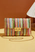 Bohemian Woven Straw Chain Strap Flap Shoulder Bag