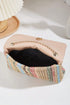 Bohemian Woven Straw Chain Strap Flap Shoulder Bag