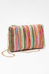 Bohemian Woven Straw Chain Strap Flap Shoulder Bag