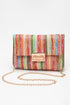 Bohemian Woven Straw Chain Strap Flap Shoulder Bag