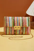 Bohemian Woven Straw Chain Strap Flap Shoulder Bag