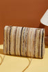 Bohemian Woven Straw Chain Strap Flap Shoulder Bag