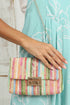 Bohemian Woven Straw Chain Strap Flap Shoulder Bag