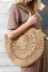 Bohemian Woven Straw Round Silhouette Shoulder Bag