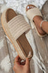 Bohemian Woven Texture Open Toe Wedge Slippers
