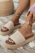 Bohemian Woven Texture Open Toe Wedge Slippers