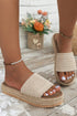Bohemian Woven Texture Open Toe Wedge Slippers