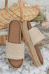 Bohemian Woven Texture Open Toe Wedge Slippers