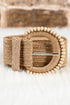 Bohemian Woven Textured Beaded Buckle Waist Belt