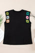 Boho Crochet Shoulder Detail Cap Sleeve Top