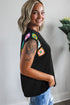 Boho Crochet Shoulder Detail Cap Sleeve Top