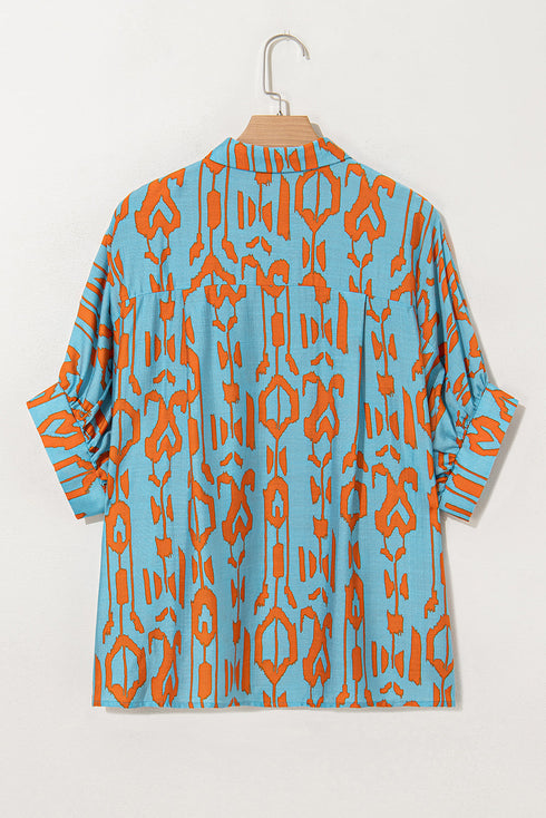 Boho Dreams Abstract Print Dolman Sleeve Loose Shirt