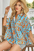Boho Dreams Abstract Print Dolman Sleeve Loose Shirt