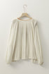 Boho Embroidered Split Neck Crinkle Woven Blouse