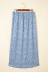 Boho Floral High Waist Side Split Maxi Skirt