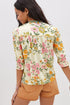 Boho Floral Patchwork Crochet V Neck Half Sleeve Blouse