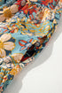 Boho Floral Print Crochet Patchwork V Neck Loose Mini Dress