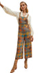Boho Floral Print Crossed Strap Wide Leg Jumpsuit