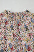 Boho Floral Print Frilled Ruffle Sleeve Woven Blouse