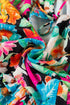 Boho Floral Print Split Neck Tassel Blouse