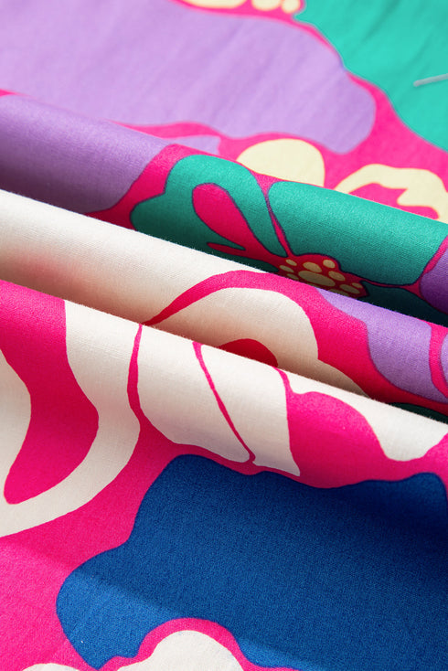 Boho Floral Smocked Spaghetti Strap Maxi Dress