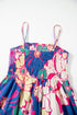 Boho Floral Smocked Spaghetti Strap Maxi Dress
