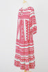 Boho Geometric Print Puff Sleeve Tiered Midi Dress