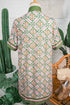Boho Geometric Print Short Sleeve Loose Floral Dress